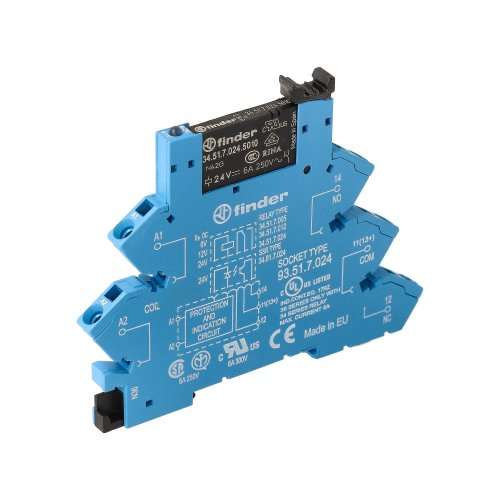 Finder FIN INTERF.RELAIS 1W 6A   24VDC S. - 386170245050 1 middel - 20006419