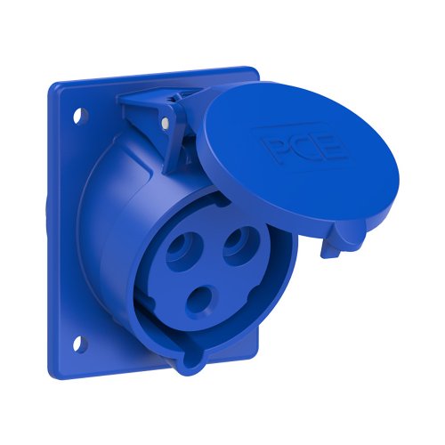 PCE CEE inbouw wcd schuin 32A 3p 230V 6h blauw IP44 flens 80x97mm - 3b9493e34f114547d1db7c987a85259b - 20158287