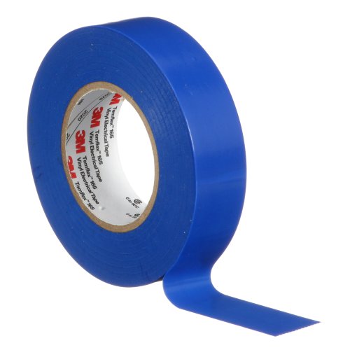 3M tape temflex 165 blauw 19mmx20m 165BL5E - 3m temflex vinyl electrical tape 165 blue 3 4 in x 60 ft 19 mm x 18m 6 mil 100 rolls case - 11006289