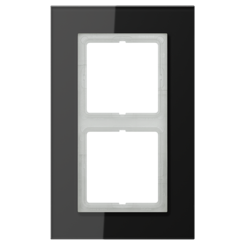 Jung Afdekraam LS-plus zwart glas 2-voudig - 4011377069572 - 20019847