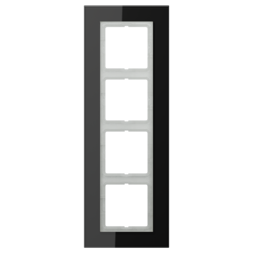 Jung Afdekraam LS-plus zwart glas 4-voudig - 4011377069596 - 20019853