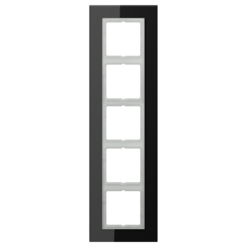 Jung Afdekraam LS-plus zwart glas 5-voudig - 4011377069619 - 20019856