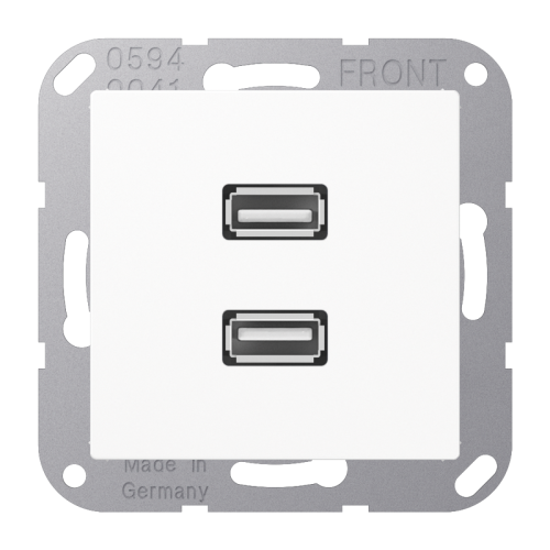 Jung Afdekking A(S)500 alpin wit voor 2xUSB - 4011377069732 - 20019953