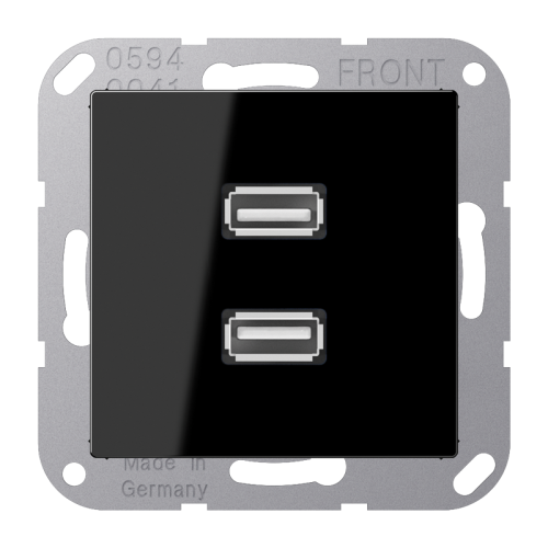 Jung Afdekking A500 zwart voor 2xUSB - 4011377069749 - 20019951