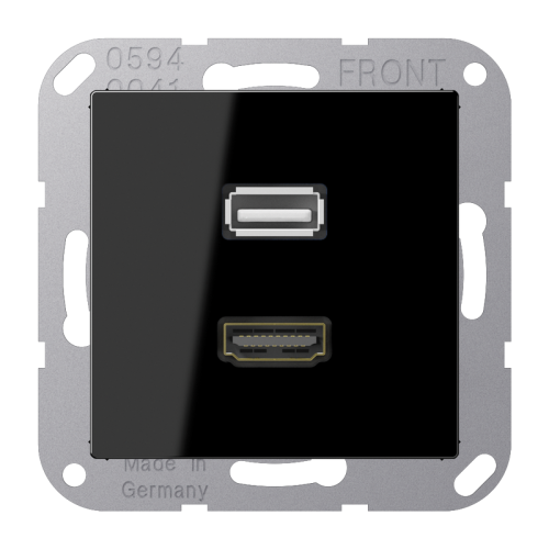 Jung Afdekking A500 zwart voor HDMI/USB - 4011377069794 - 20019958