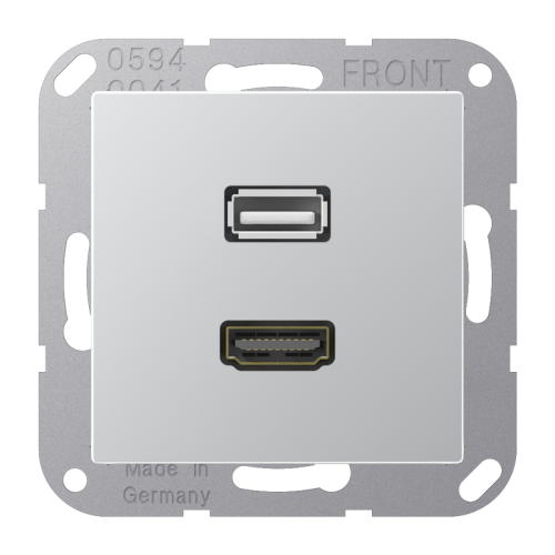 Jung Afdekking A500 aluminium voor HDMI/USB - 4011377069800 - 20019956