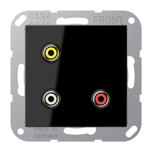 Jung Afdekking A500 zwart v.Cinch Audio/Video - 4011377070363 - 20019905
