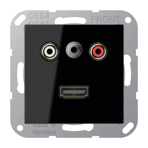Jung Afdekking A500 zwart v. Audio/Jack/HDMI - 4011377070585 - 20019917