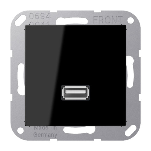 Jung Afdekking A500 zwart voor 1xUSB - 4011377070776 - 20019937