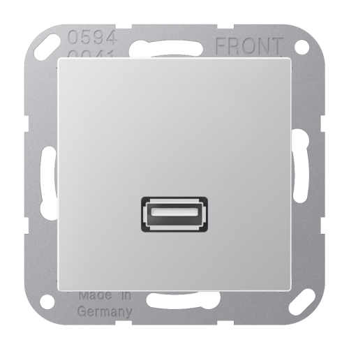 Jung Afdekking A500 aluminium voor 1xUSB - 4011377070783 - 20019935