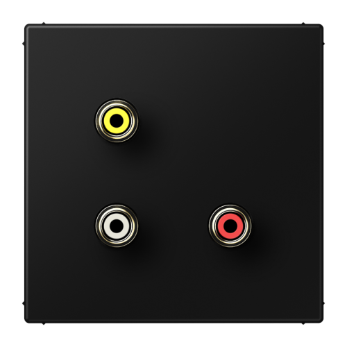 Jung Afdekking LS990 zwart v.Cinch Audio/Vid. - 4011377071186 - 20020024