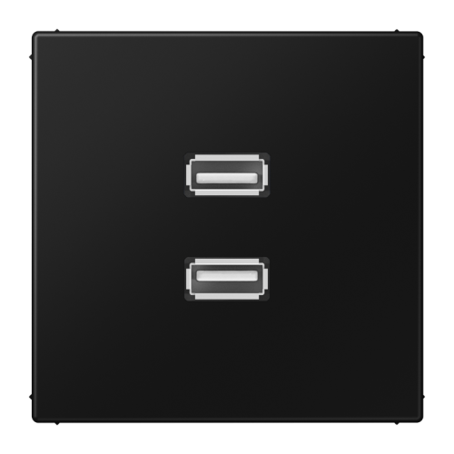 Jung Afdekking LS990 zwart voor 2xUSB - 4011377072343 - 20020063