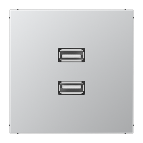 Jung Afdekking LS-aluminium voor 2xUSB - 4011377072350 - 20019987