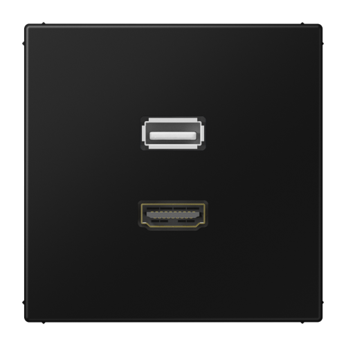 Jung Afdekking LS990 zwart voor HDMI/USB - 4011377072442 - 20020069