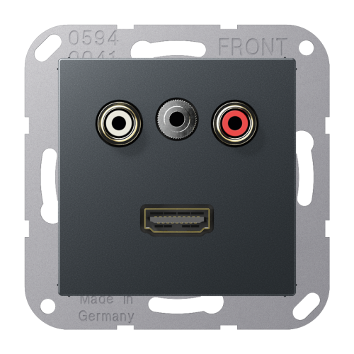 Jung Afdekking A500 antrac. v.Audio/Jack/HDMI - 4011377132214 - 20019916
