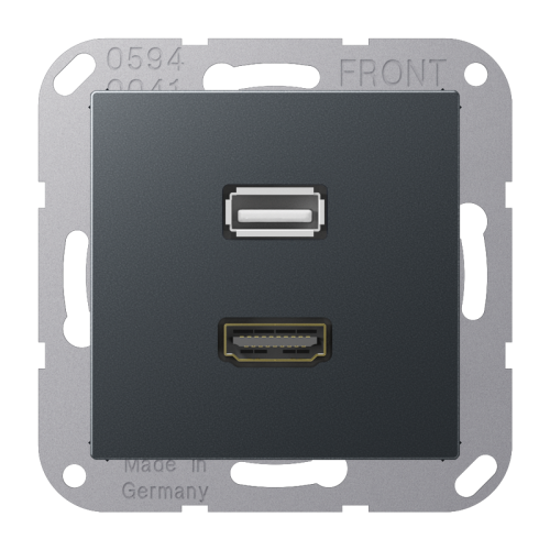 Jung Afdekking A500 antraciet voor HDMI/USB - 4011377132306 - 20019957