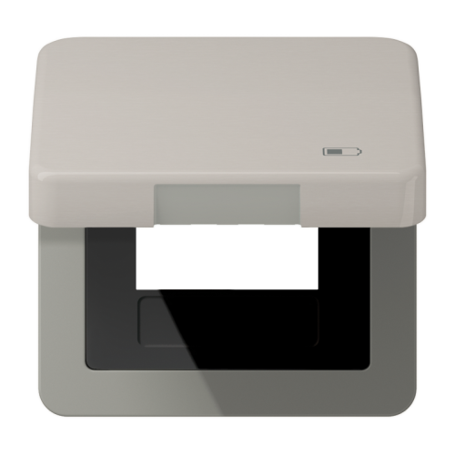 Jung Klapdeksel CD500 platina met symb Lader - 4011377163812 - 20018153