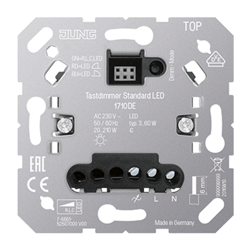 JUNG tastdimmer universeel Led 3-60W / halo 20-210W 1710DE - 4011377166905 - 11000132