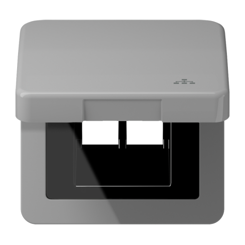 Jung Klapdeksel CD500 grijs met symb.LAN - 4011377178915 - 20018131