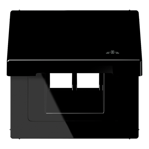 Jung Klapdeksel LS990 zwart met symb.LAN - 4011377178991 - 20019610