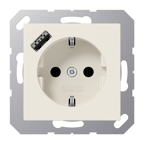 Jung Wcd.m.lader A(S)500 wit v.USB type A - 4011377184169 - 20015209