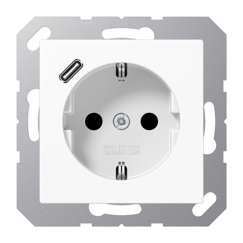 Jung Wcd.m.lader A500 alp.wit v.USB type C - 4011377184244 - 20015225