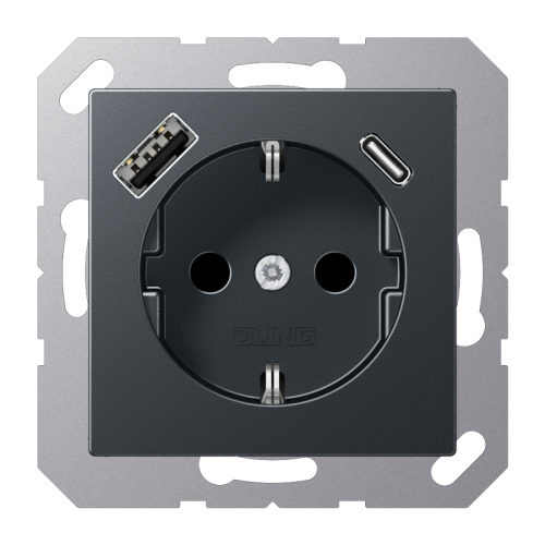JUNG wcd 1v ra inb usb+usb-c antraciet A1520-15CAANM - 4011377184381 - 11005305