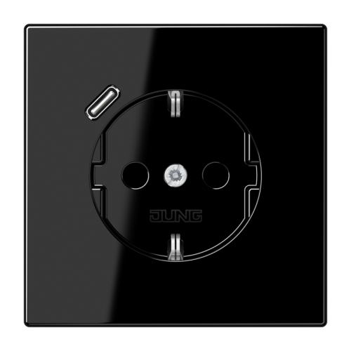 Jung Wcd.m.lader LS990 zwart v.USB type C - 4011377184541 - 20018928