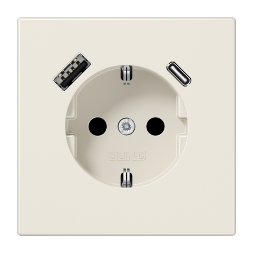 Jung Wcd.m.lader LS990 wit v.USB type A&C - 4011377184633 - 20018914