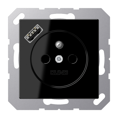 Jung Wcd.+lader A500 zwart penaarde+USB-A - 4011377184794 - 20015333