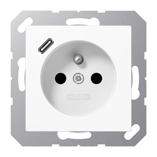 Jung Wcd.+lader A500 alp.wit penaarde+USB-C - 4011377184862 - 20015344