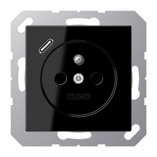 Jung Wcd.+lader A500 zwart penaarde+USB-C - 4011377184879 - 20015342
