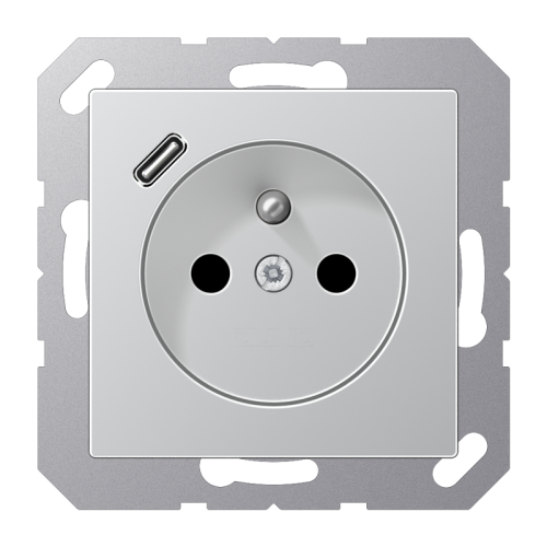 Jung Wcd.+lader A500 alu penaarde+USB-C - 4011377184886 - 20015338