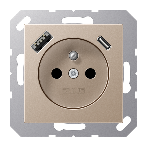 Jung Wcd.+lader A500 champ. penaarde+USB-A+C - 4011377184978 - 20015322