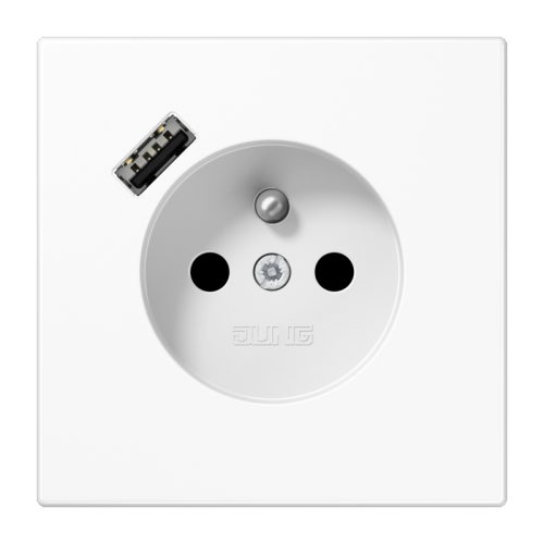 Jung Wcd.+lader LS alp.wit penaarde+USB-A - 4011377185029 - 20019005