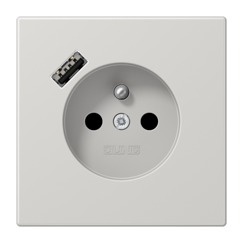 Jung Wcd.+lader LS lichtgrijs penaarde+USB-A - 4011377185036 - 20019002