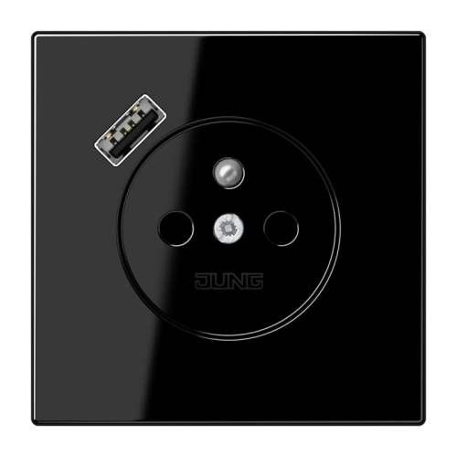 Jung Wcd.+lader LS zwart penaarde+USB-A - 4011377185043 - 20019003