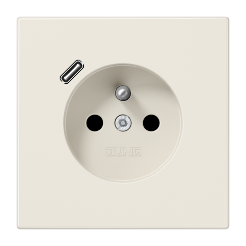 Jung Wcd.+lader LS wit penaarde+USB-C - 4011377185128 - 20019007