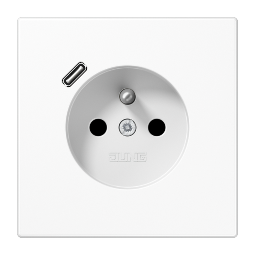 Jung Wcd.+lader LS alp.wit penaarde+USB-C - 4011377185135 - 20019011
