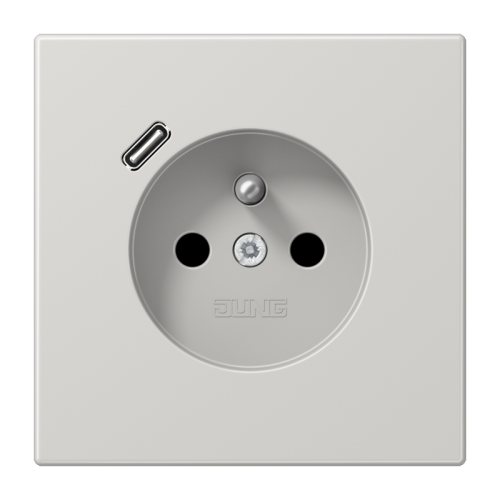 Jung Wcd.+lader LS lichtgrijs penaarde+USB-C - 4011377185142 - 20019008