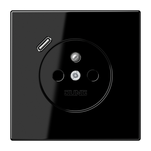 Jung Wcd.+lader LS zwart penaarde+USB-C - 4011377185166 - 20019009