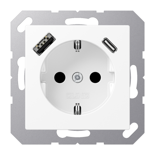 Jung Wcd.m.lader A500 wit mat v.USB type A&C - 4011377186316 - 20015208