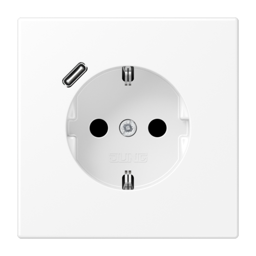 Jung Wcd.m.lader LS990 wit mat v.USB type C - 4011377187115 - 20018931