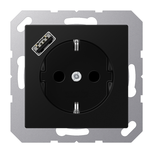 Jung Wcd.m.laderA500 zw.mat m.v.USB type A - 4011377187573 - 20015215