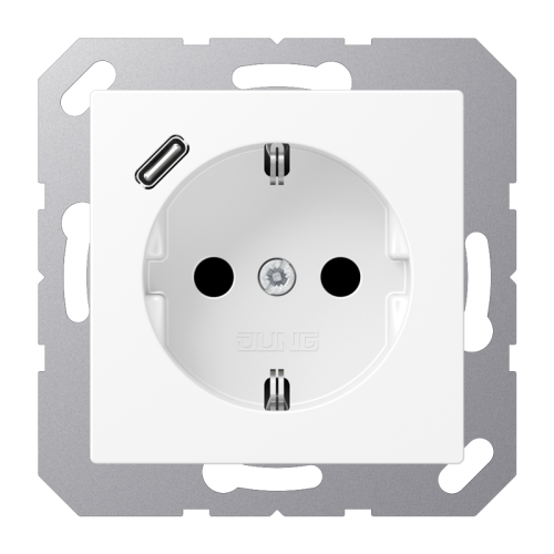 Jung Wcd.m.lader A500 wit mat v.USB type C - 4011377187580 - 20015226