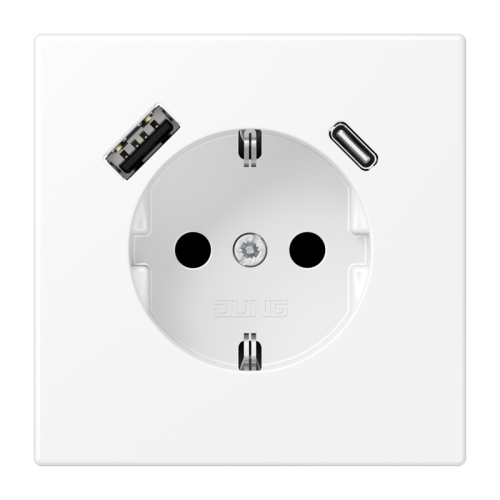 Jung Wcd.m.lader LS990 wit m. v.USB type A&C - 4011377187634 - 20018919