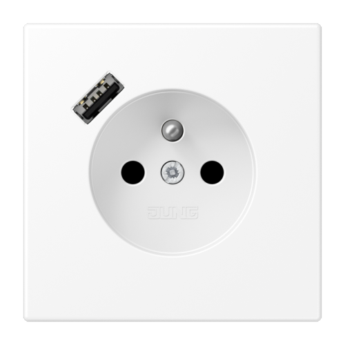Jung Wcd.+lader LS wit mat penaarde+USB-A - 4011377187665 - 20019006
