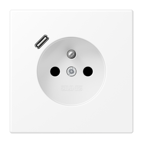 Jung Wcd.+lader LS wit mat penaarde+USB-C - 4011377187689 - 20019012