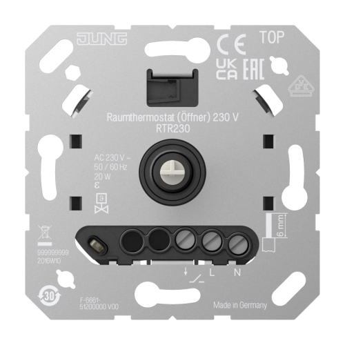 Jung Ruimtethermostaat 230V verwarmen - 4011377195417 - 20020437