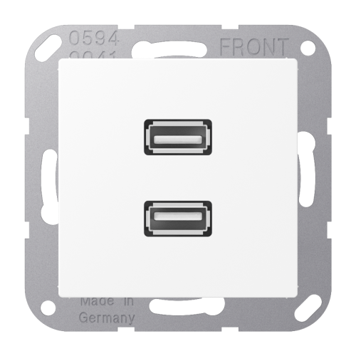 Jung Afdekking A500 matwit voor 2xUSB - 4011377203495 - 20019954